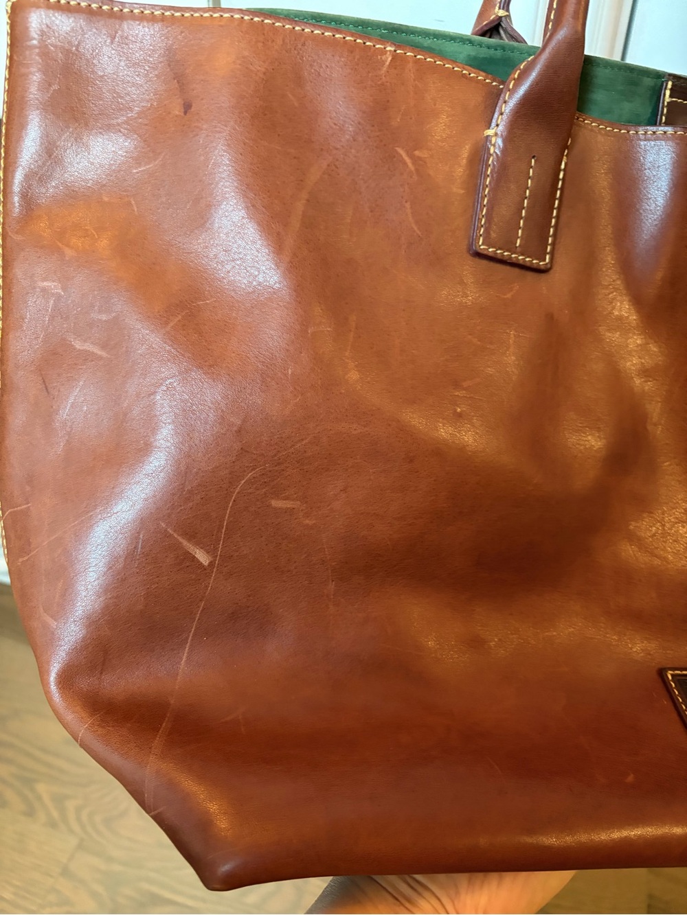 Dooney & Bourke Large Florentine Russel Tote in Chestnut - Picture 3 of 15